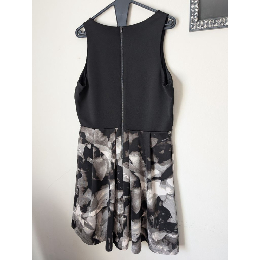 Mossimo Black Gray Floral Dress Large Sleeveless - Picture 4 of 5